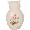 Clayre & Eef Gufo decorativo in ceramica beige rosa 11x10x17 cm Stile country