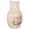 Clayre & Eef Gufo decorativo in ceramica beige rosa 11x10x17 cm Stile country
