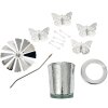 Clayre & Eef 66000 Tealight carosello farfalle argento Ø 8 x 17 cm