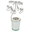Clayre & Eef 66081 Carosello di tealight color argento Ø 8x17 cm
