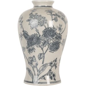 Clayre & Eef 6CE2072 Vaso in ceramica bianco-blu...