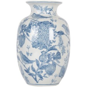 Clayre & Eef 6CE2100 Vaso Bianco Blu Ø 14x23...