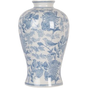 Clayre & Eef 6CE2101 Vaso bianco-blu Ø 17x32...