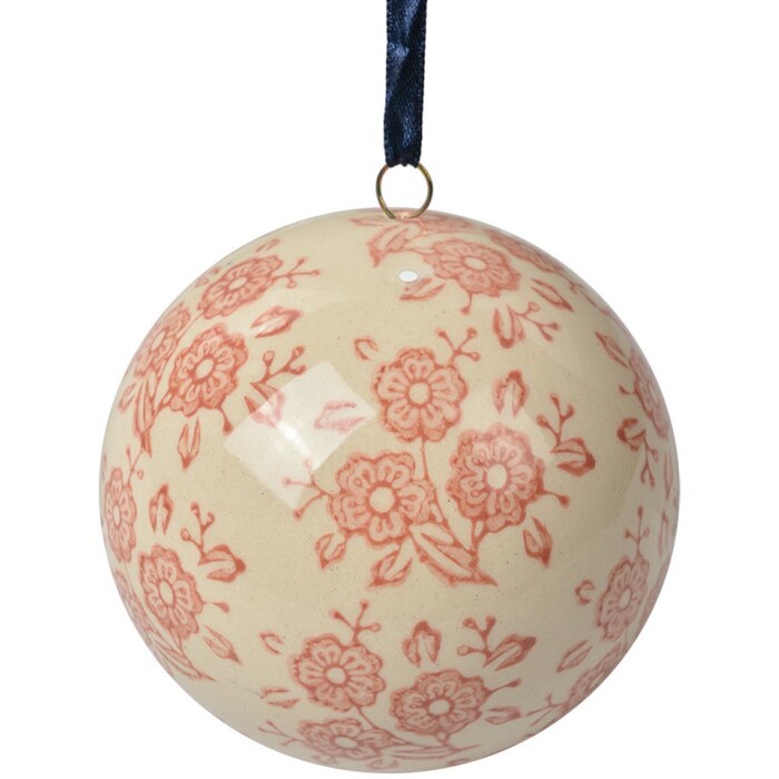 Clayre & Eef 6CE2106M Palla di decorazione Ø 8 cm Ceramica Vintage Beige Rosa