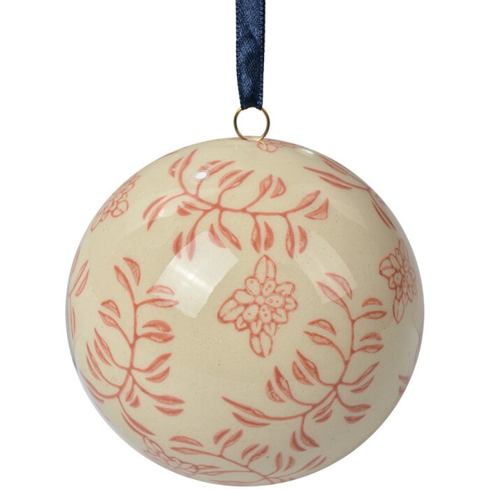 Clayre & Eef 6CE2107M Palla di decorazione in ceramica beige rosa Ø 8 cm