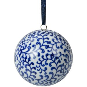 Clayre & Eef 6CE2109 Palla di decorazione bianco-blu...