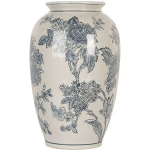 Clayre & Eef 6CE2074 Vaso Bianco Blu Ø17 cm...