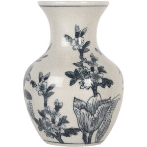 Clayre & Eef 6CE2077 Vaso Bianco-Blu Ø 10x16...