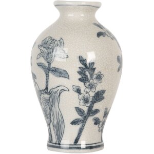 Clayre & Eef 6CE2078 Vaso Bianco-Blu Ø 9x15 cm...