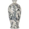 Clayre & Eef 6CE2079 Vaso bianco-blu Ø 21x44 cm in ceramica con motivo floreale