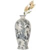 Clayre & Eef 6CE2079 Vaso bianco-blu Ø 21x44 cm in ceramica con motivo floreale
