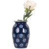 Clayre & Eef 6CE2085 Vaso blu-bianco Ø 10x15 cm