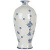 Clayre & Eef 6CE2086 Vaso in ceramica bianco blu Ø 21x42 cm Stile country