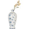 Clayre & Eef 6CE2086 Vaso in ceramica bianco blu Ø 21x42 cm Stile country