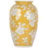 Clayre & Eef 6CE2088 Vaso Giallo-Bianco Ø 17x27 cm Ceramica Stile Retrò Vintage