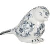 Clayre & Eef Decorazione Uccello Bianco Blu Ceramica 21x10x13 cm
