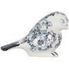 Clayre & Eef Decorazione Uccello Bianco Blu Ceramica 21x10x13 cm