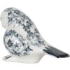 Clayre & Eef Decorazione Uccello Bianco Blu Ceramica 21x10x13 cm