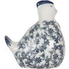 Clayre & Eef 6CE2092 Pollo decorativo in ceramica vintage bianco-blu 18x12x21 cm