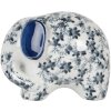 Elefante decorativo Clayre & Eef Bianco Blu 17x10x11 cm Ceramica Vintage Design