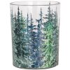 Clayre & Eef 6GL4958 Portacandele Set 2 Vetro Verde Abete Foresta Ø 7x8 10x13 cm