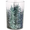 Clayre & Eef 6GL4959 Portacandele motivo foresta verde Ø 12x18 cm Vetro