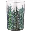Clayre & Eef 6GL4959 Portacandele motivo foresta verde Ø 12x18 cm Vetro