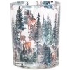 Clayre & Eef 6GL4960 Set di portacandele in vetro con motivo forestale in stile country 2 pezzi