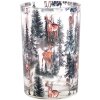 Clayre & Eef 6GL4961 Portacandele in vetro motivo foresta 12x18 cm stile country