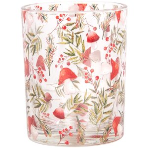 Clayre & Eef 6GL4962 Set di portacandele 2 lanterne in vetro design botanico