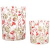 Clayre & Eef 6GL4962 Set di portacandele 2 lanterne in vetro design botanico