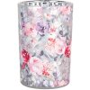 Clayre & Eef 6GL4971 Portacandele in vetro grigio rosa Ø12 cm H18 cm