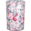 Clayre & Eef 6GL4971 Portacandele in vetro grigio rosa Ø12 cm H18 cm