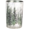 Clayre & Eef 6GL4973 Portacandele in vetro motivo foresta Ø 12x18 cm