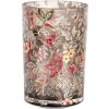 Clayre & Eef 6GL4977 Porta tealight in vetro grigio arancio Ø12x18 cm
