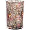 Clayre & Eef 6GL4977 Porta tealight in vetro grigio arancio Ø12x18 cm