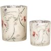 Clayre & Eef 6GL4978 Set di portacandele in vetro beige verde 7x8 cm 10x13 cm