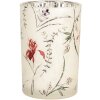Clayre & Eef 6GL4979 Portacandele in vetro Beige Verde Ø12xH18 cm
