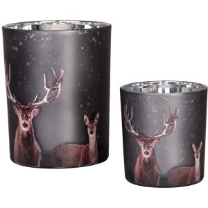 Clayre & Eef 6GL4980 Set di portacandele 2 pezzi in...