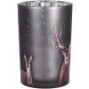 Clayre & Eef 6GL4981 Portacandele grigio motivo cervo Ø12xH18cm