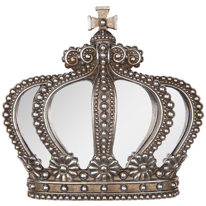 Clayre & Eef Decorazione da parete Corona color argento 25x6x24 cm