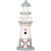 Clayre & Eef 6H2404 Faro decorativo bianco blu Ø 8 x 22 cm Legno MDF