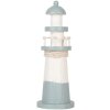 Clayre & Eef 6H2404 Faro decorativo bianco blu Ø 8 x 22 cm Legno MDF