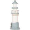Clayre & Eef 6H2404 Faro decorativo bianco blu Ø 8 x 22 cm Legno MDF