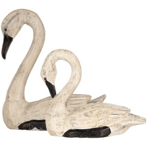 Cigni decorativi Clayre & Eef Set 2 figure stile...