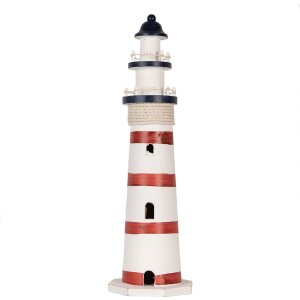 Clayre & Eef Faro decorativo bianco-rosso Ø...