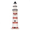 Clayre & Eef Faro decorativo bianco-rosso Ø 15x48 cm Legno MDF