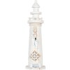Clayre & Eef Faro decorativo bianco Ø 10x32 cm Decorazione nautica Stile casa di campagna
