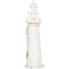 Clayre & Eef Faro decorativo bianco Ø 10x32 cm Decorazione nautica Stile casa di campagna
