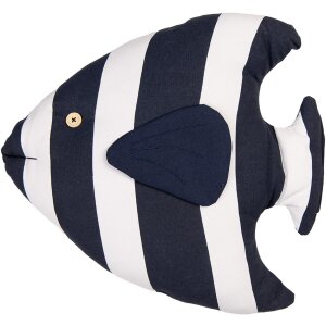 Cuscino decorativo Clayre & Eef Fish Maritime Design Bianco Blu 40x45 cm